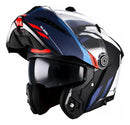 Casco Abatible Axxis Ghostfighter Sleek Azul Negro Mate