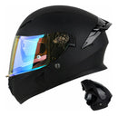 Casco Moto Abatible NEGRO diseño Revo blue Doble Visor Ecer2206