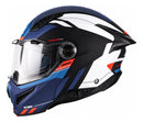 Casco Abatible Axxis Ghostfighter Sleek Azul Negro Mate