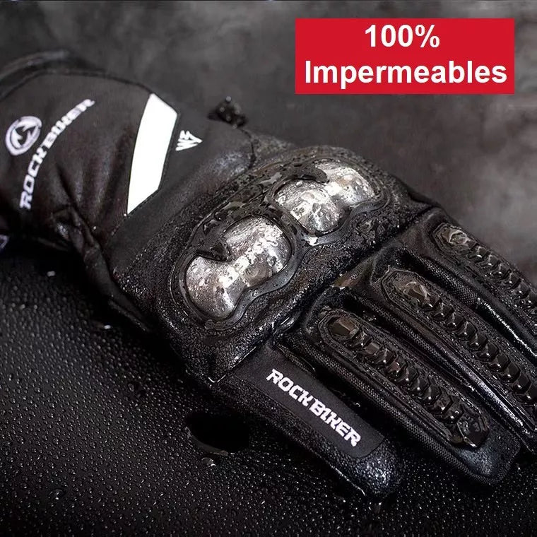 GUANTES MOTO IMPERMEABLES LARGOS ROCBIKER REFLECTIVOS