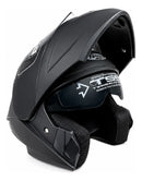 Casco Moto Ces Articulado Doble Visor Certificado Titanio