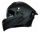 Casco Moto Abatible Negro Mate Transparente