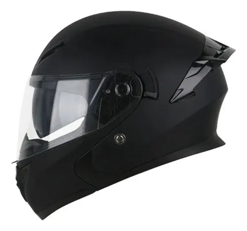 CASCO MOTO CES ARTICULADO DOBLE VISOR CERTIFICADO NEGRO MATE