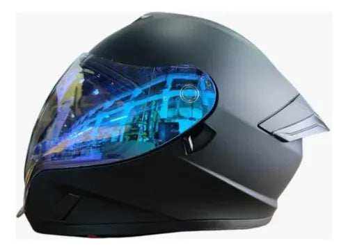 CASCO MOTO CES AIRFLITE DOBLE CERTIFICADO C/VISOR DIA Y NOCHE AZUL