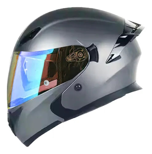 CASCO MOTO CES ARTICULADO DOBLE VISOR CERTIFICADO GRIS MATE
