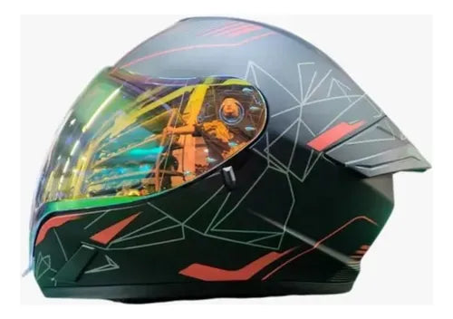 CASCO MOTO CES AIRFLITE DOBLE CERTIFICADO C/VISOR DIA Y NOCHE ROJO