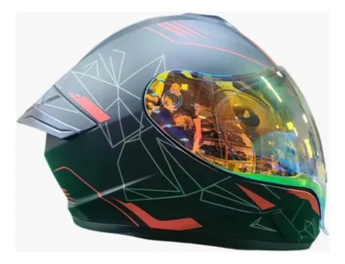 CASCO MOTO CES AIRFLITE DOBLE CERTIFICADO C/VISOR DIA Y NOCHE ROJO