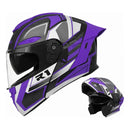 CASCO MOTO NITRO ARTICULADO LILA GRIS