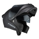 CASCO PARA MOTO ABATIBLE FIBRA ATTO DUO NEGRO MATE CON LED