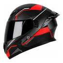 CASCO MOTO CES ARTICULADO DOBLE VISOR CERTIFICADO ROJO NEGRO