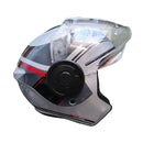 CASCO PARA MOTO ABIERTO FIBRA S.T.S ONEBIT WHITE BLACK RED