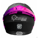 CASCO MOTO XTREME XT717 DOBLE VISOR NEGRO MATE REVO ROSADO ABIERTO