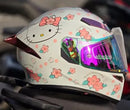 CASCO MOTO BIHR KITTY BLANCO ROSA DOBLE VISOR DIURNO