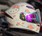 CASCO MOTO BIHR KITTY BLANCO ROSA DOBLE VISOR DIURNO