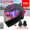 CASCO MOTO CES DOBLE VISOR NEGRO MATE ALERON ROSA VISOR DIURNO