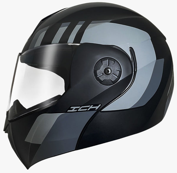 CASCO ICH ABATIBLE LOKHED GRIS NEGRO MATE