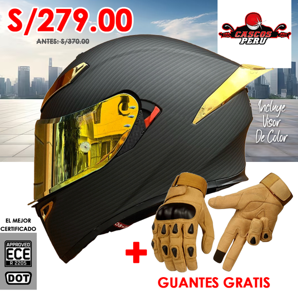 CASCO MOTO AXOR EX BIHR ZAFIRO REVO GOLDEN DOBLE VISOR