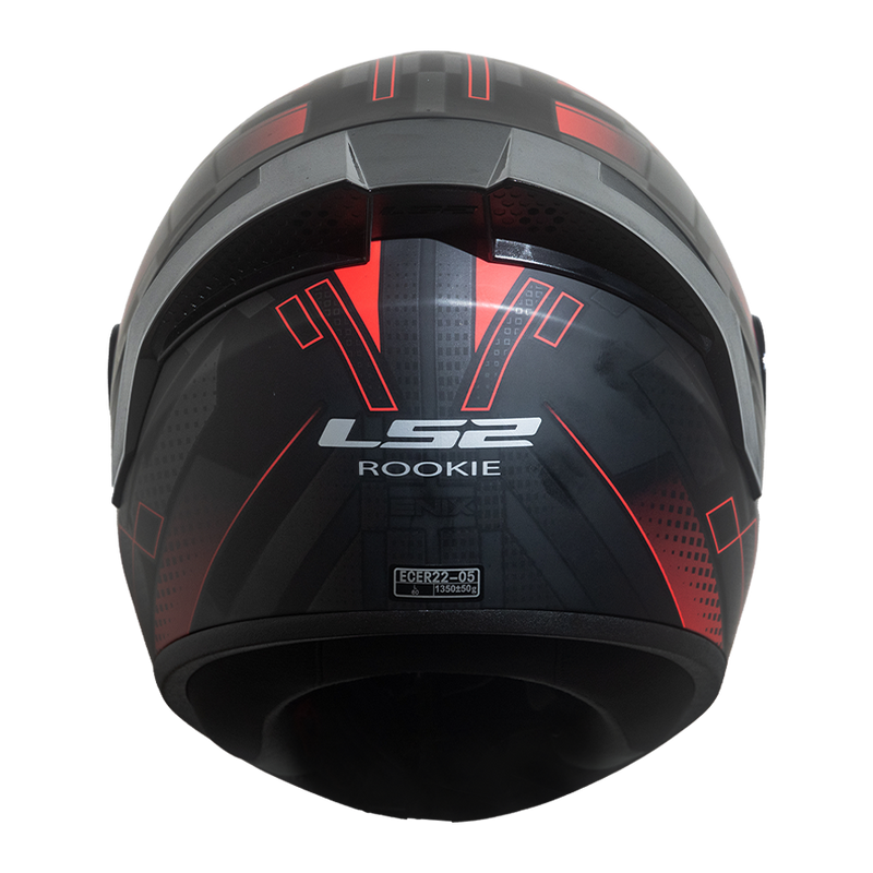 CASCO MOTO LS2 NS352 ENIX NEGRO MATE ROJO POLARIZADO