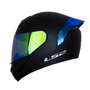 CASCO PARA MOTO LS2 NS352 NEGRO BRILLO AZUL VERDE