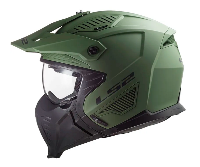 CASCO MOTO LS2 OF606 DRIFTER SOLID VERDE MILITAR MATE