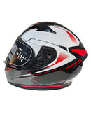 CASCO MOTO YOHE 978 NEGRO ROJO BRILLO