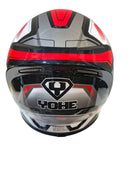 CASCO MOTO YOHE 978 NEGRO ROJO BRILLO