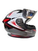 CASCO MOTO YOHE 978 NEGRO ROJO BRILLO