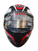 CASCO MOTO YOHE 978 NEGRO ROJO BRILLO