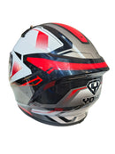 CASCO MOTO YOHE 978 NEGRO ROJO BRILLO