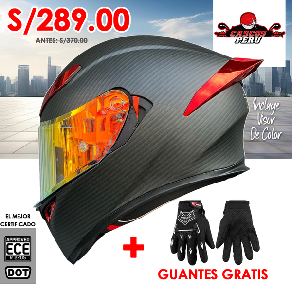 CASCO MOTO AXOR EX BIHR ZAFIRO REVO ROJO DOBLE VISOR