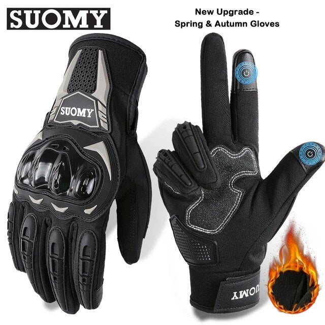 GUANTES MOTO SUOMY NEGRO REFORZADO 100% ORIGINAL