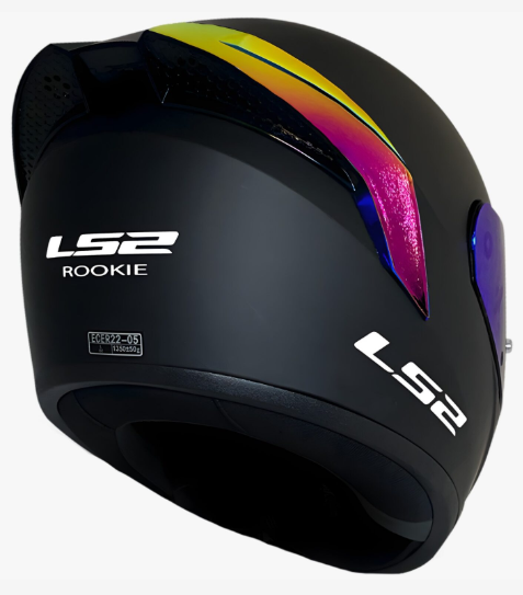 CASCO PARA MOTO LS2 NS352 NEGRO MATE PURPLE