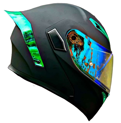 CASCO MOTO CES ABATIBLE EX SOMAN NEGRO VERDE ZAFIRO