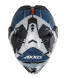 CASCO MOTO AXXIS CROSS ADVENTURE MX803 WOLF HYDRA GRIS AZUL MATE