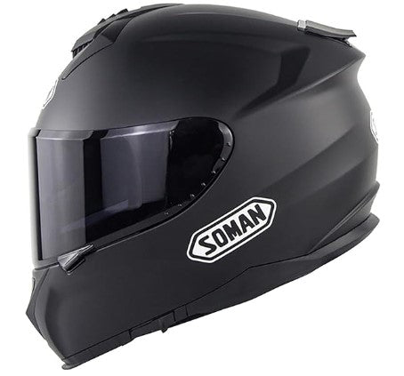 CASCO SOMAN DOBLE VISOR NEGRO MATE INTEGRAL