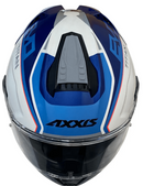 CASCO MOTO AXXIS HAWK TITAN A7 BLANCO AZUL BRILLO