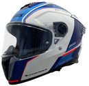 CASCO MOTO AXXIS HAWK TITAN A7 BLANCO AZUL BRILLO