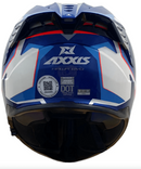 CASCO MOTO AXXIS HAWK TITAN A7 BLANCO AZUL BRILLO