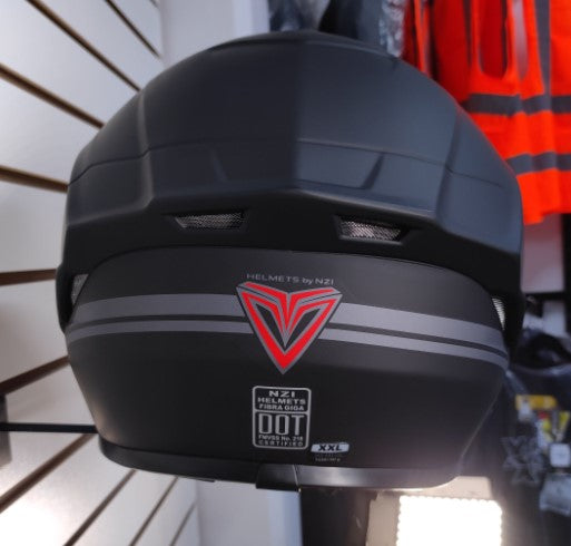 CASCO MOTO FIBRA BY NZI HELMETS NEGRO MATE GIGA
