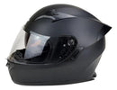 CASCO MOTO CES DOBLE VISOR ECER DOT NEGRO MATE