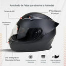 CASCO MOTO CES DOBLE VISOR ECER DOT NEGRO MATE