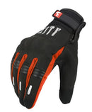 GUANTES MOTO CITY IMPERMEABLE NEGRO NARANJA CON SISTEMA TACTIL