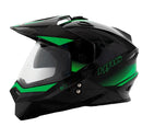 CASCO HRO MX 330 ADVENTURE CROSS DOBLE VISOR RUST VERDE BRILLO