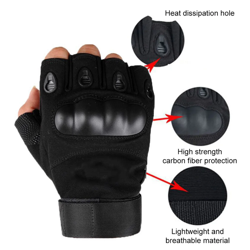 GUANTES DE MOTO MITONES TÁCTICOS NEGRO