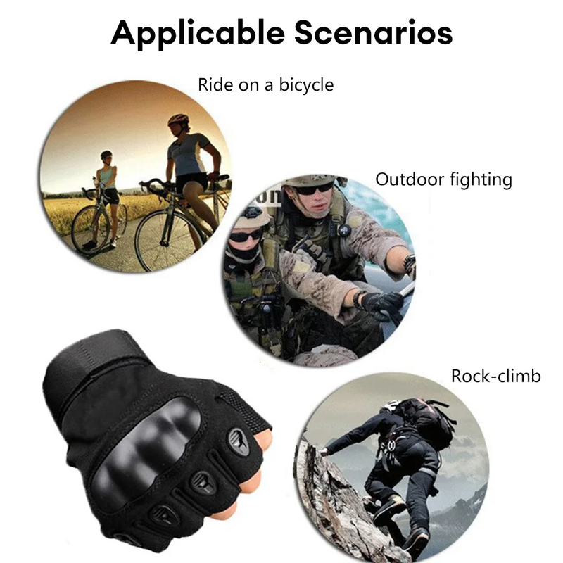 GUANTES DE MOTO MITONES TÁCTICOS NEGRO