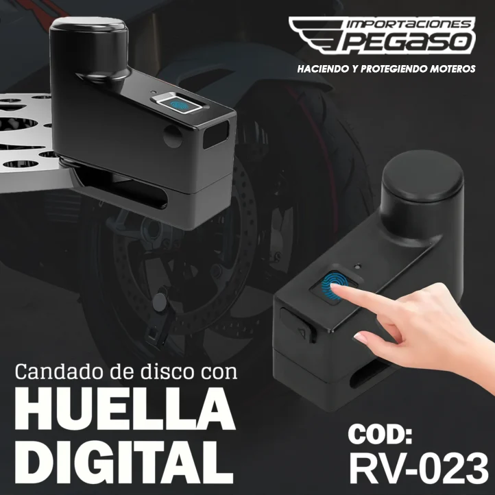 CANDADO DE DISCO MOTO CON HUELLA DIGITAL