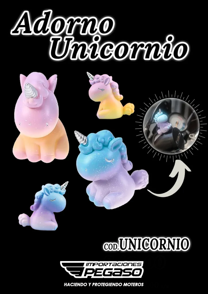 UNICORNIO MOTERO RUTERO ADORNO MOTO