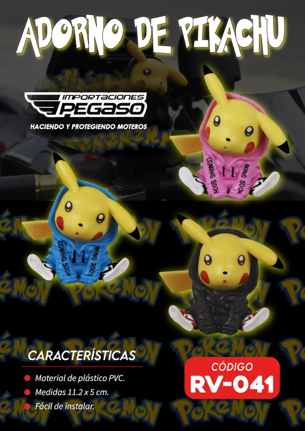 PIKACHU MOTERO RUTERO ADORNO MOTO POKEMON