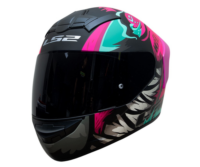 CASCO MOTO LS2 NS352 WEILER ROSA MATE POLARIZADO