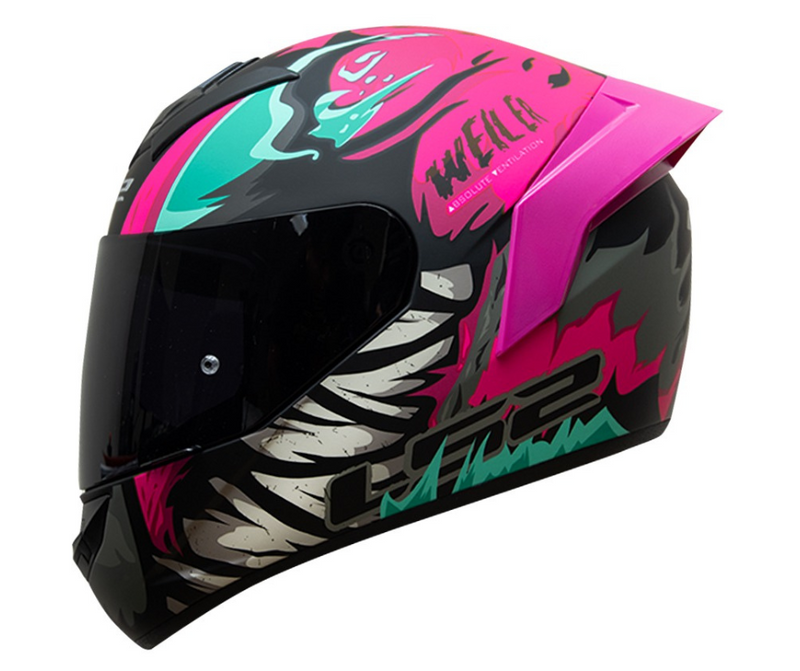 CASCO MOTO LS2 NS352 WEILER ROSA MATE POLARIZADO